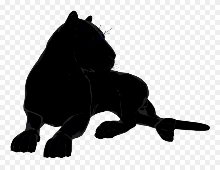 Black Cat Clip Art Free - Black And White Big Cats Clipart - Png Download