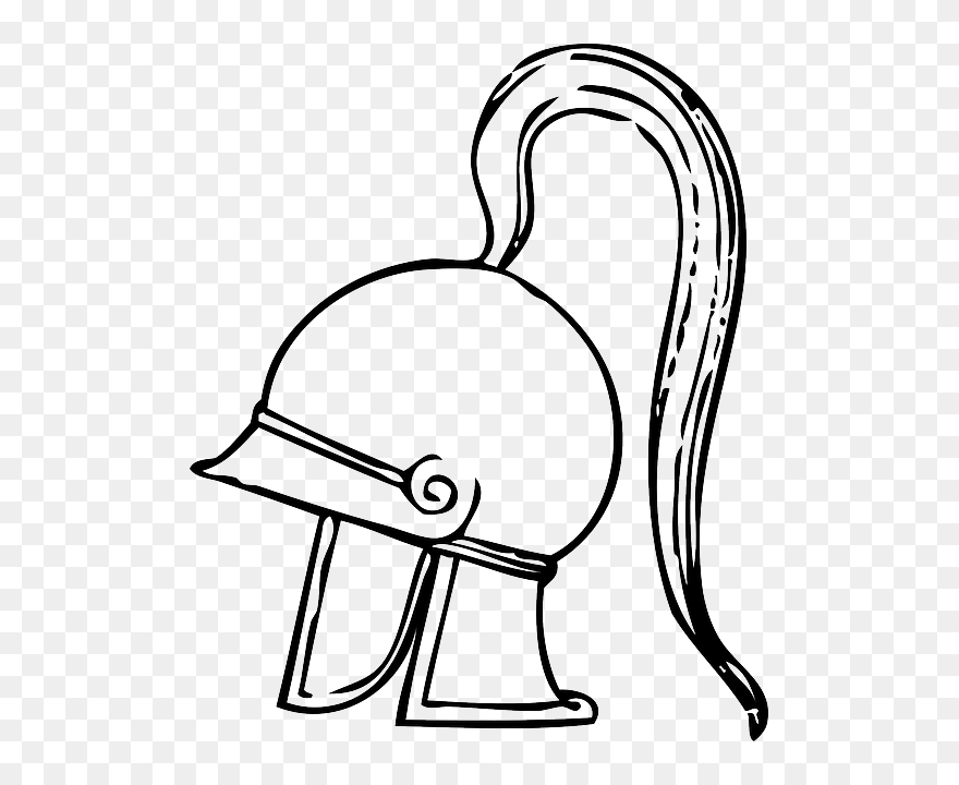 Helmet, Armor, Fighter, Greek - Easy Greek Art Drawing Clipart