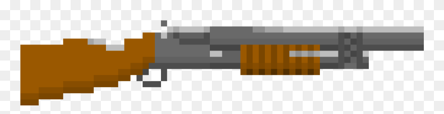 Transparent Shotgun Pixel - Pixel Art Pump Shotgun Clipart