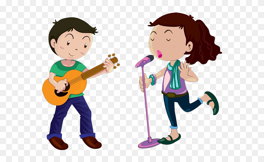 Microphone Cartoon Singing Female - Singer Cartoon Png Clipart