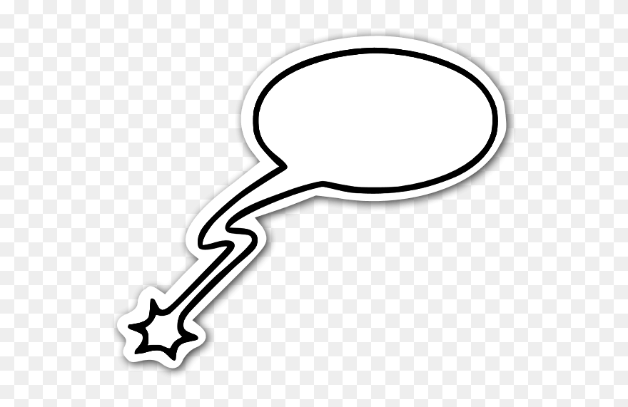 Pow Pow Bubble Sticker - Balon Kata Putih Png Clipart