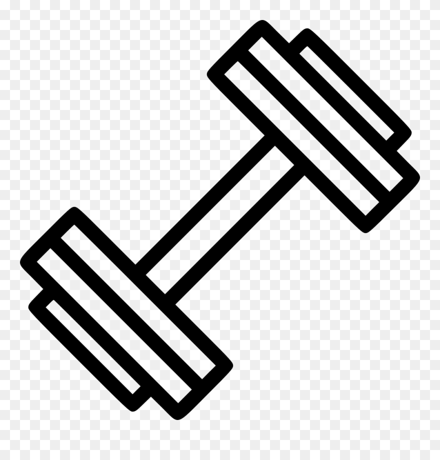 Dumbbell Barbell Fitness Sport Gym - Fitness Icon Png Free Clipart