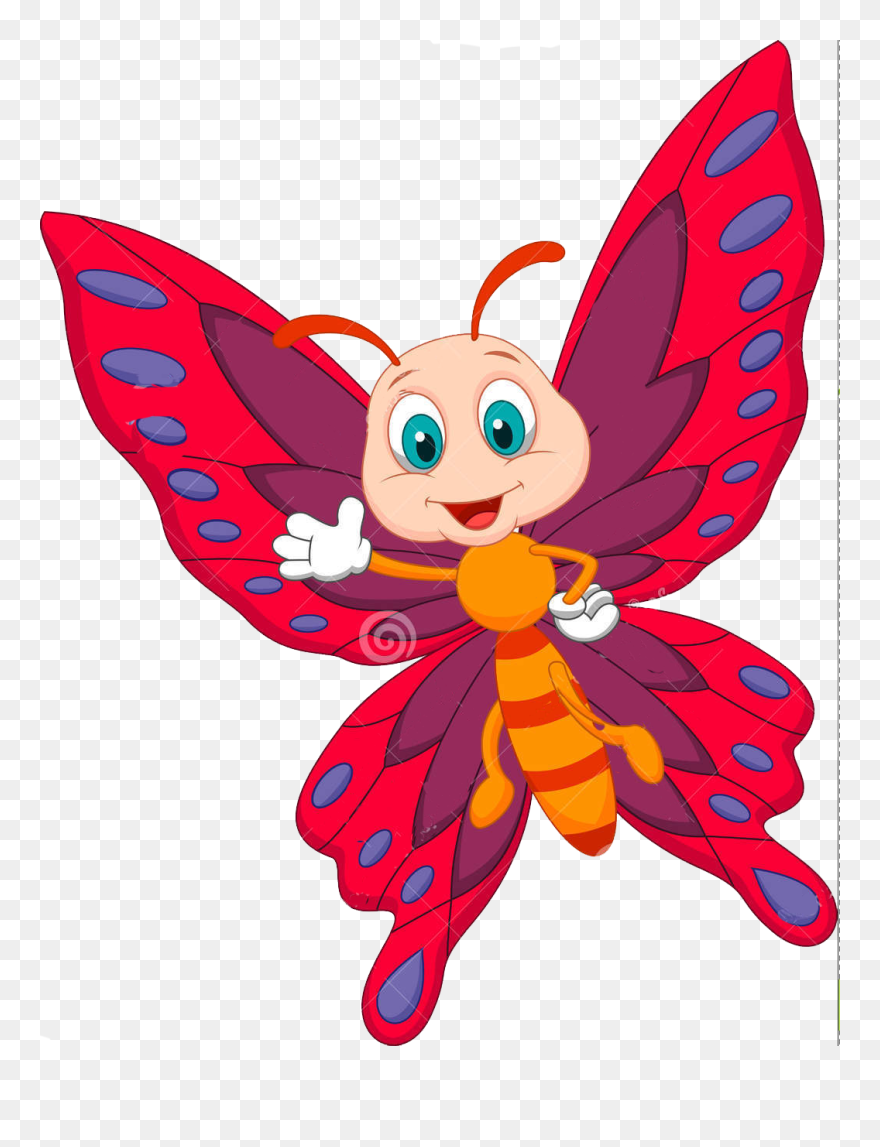 Cute Butterfly Cartoon Drawing Clipart