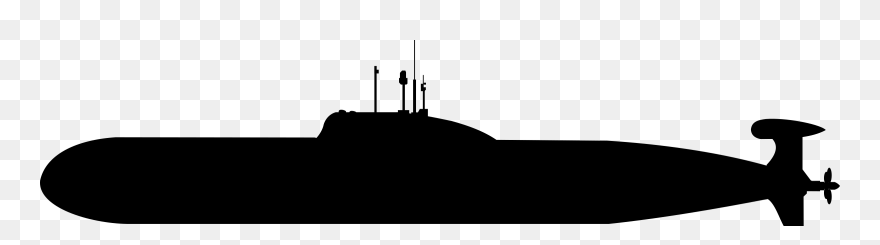 Submarine Silhouette Vector Clipart Image - Submarine Clipart Black And White - Png Download