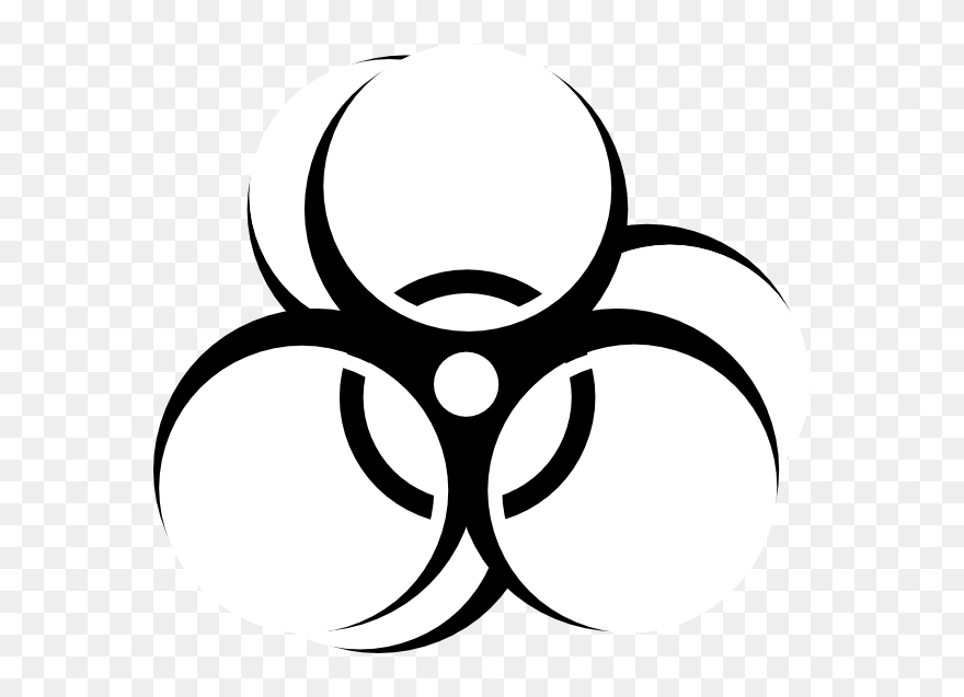 Biological Hazard Hazard Symbol Clip Art - Biohazard Symbol Black And White - Png Download