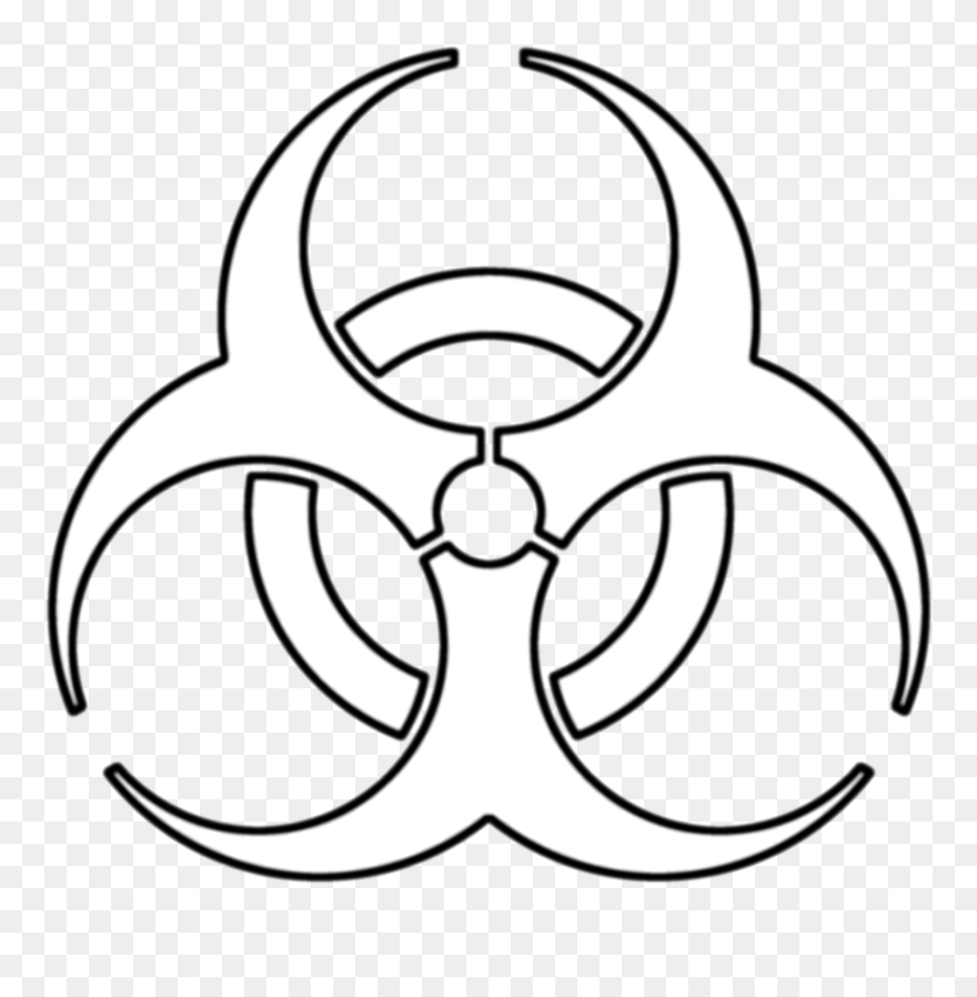 Biological Hazard Hazard Symbol Clip Art Sign - White Biohazard Symbol Png Transparent Png