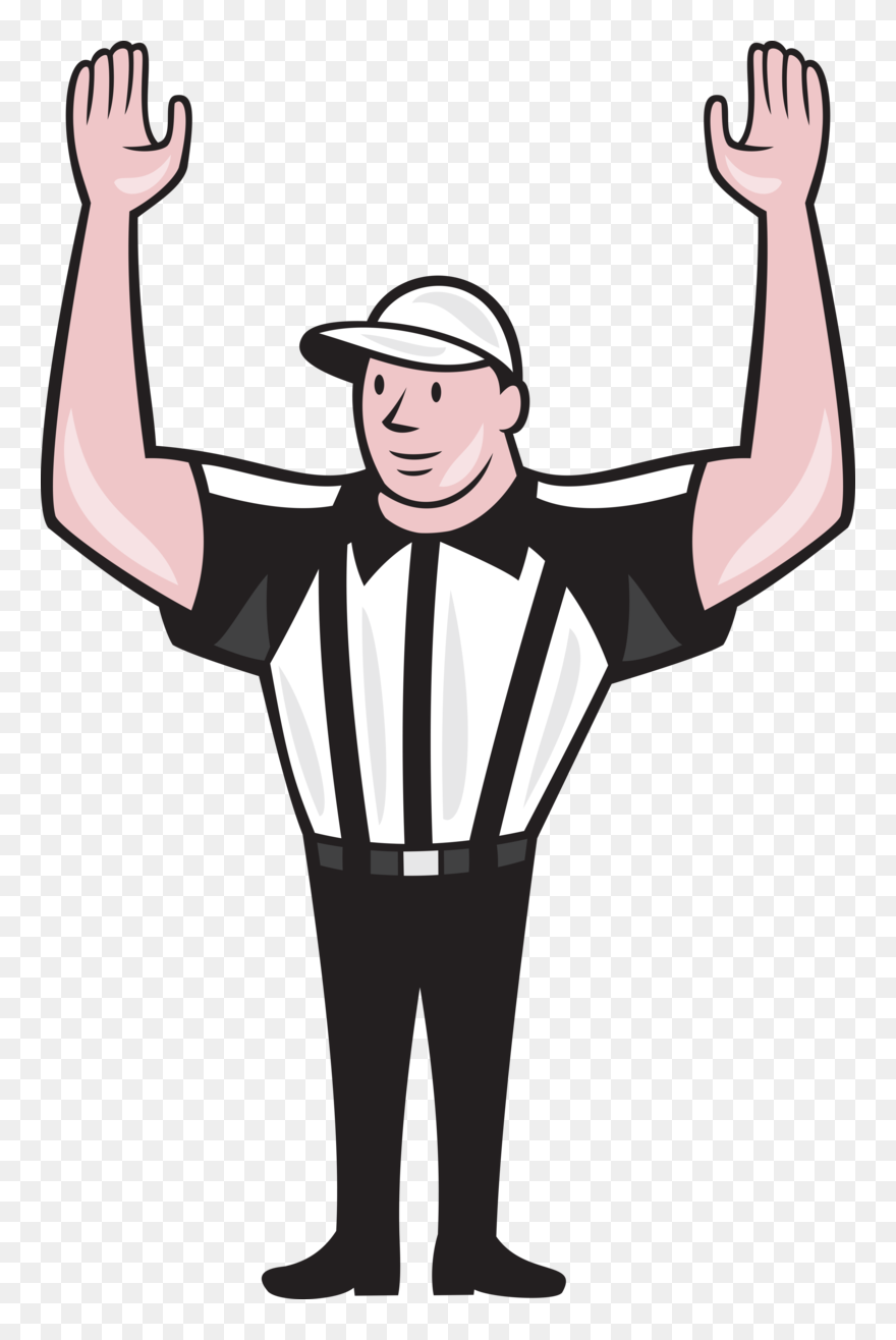 American Football Referee Frn - Touchdown Cartoon Clipart