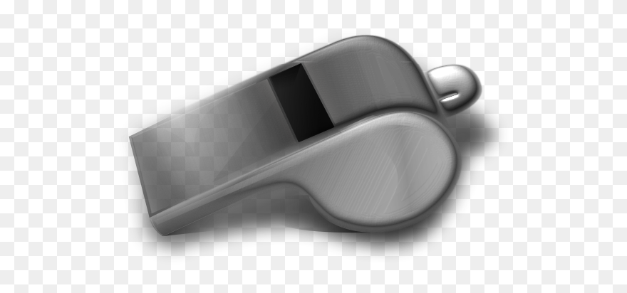 Metal Whistle 3d Vector Drawing - Silver Clipart