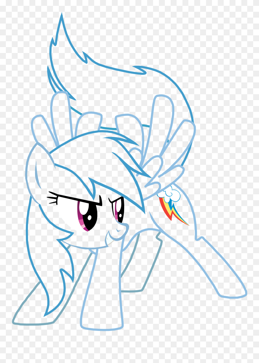 Free Rainbow Dash Cliparts, Download Free Clip Art, - Rainbow Dash Outline - Png Download
