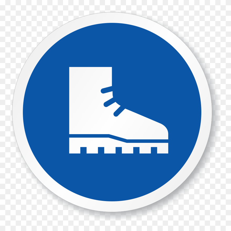Foot Protection Signs Safety - Safety Shoes Sign Png Clipart