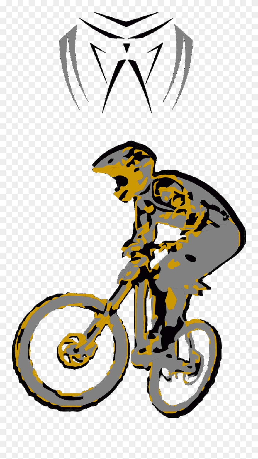 Mountain Bike Downhill Vector - Downhill Mountain Mtb Bike Clipart