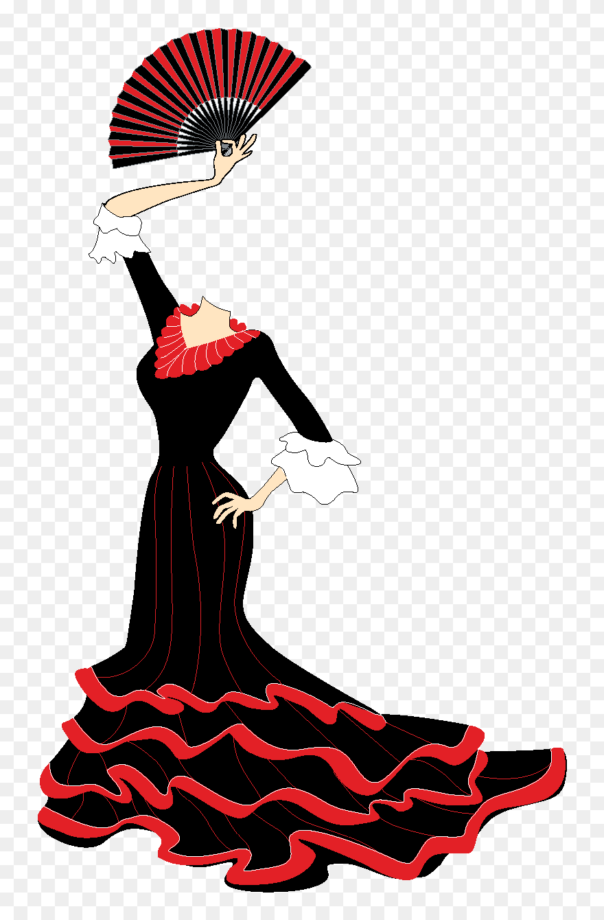 Bailarinas De Flamenco Caricatura - Spanish Salsa Dancer Cartoon Clipart