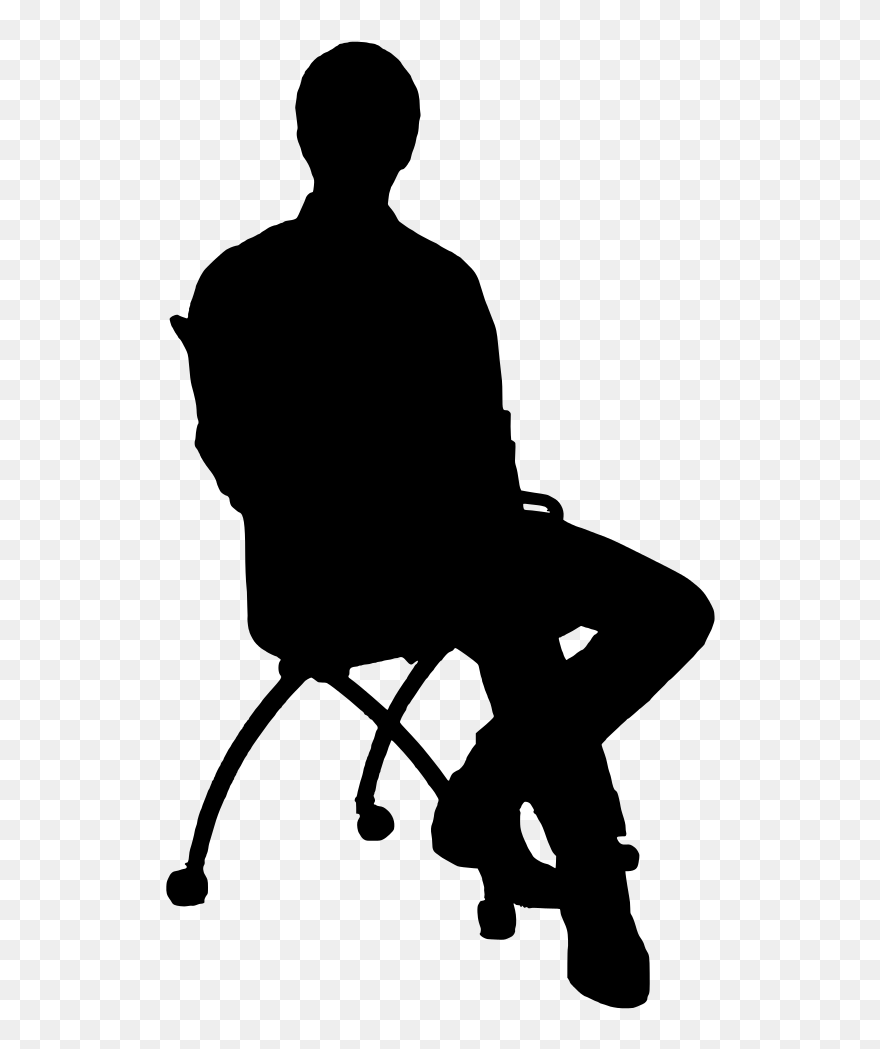 Silhouette Of Man On Chair - Sitting On Chair Silhouette Clipart