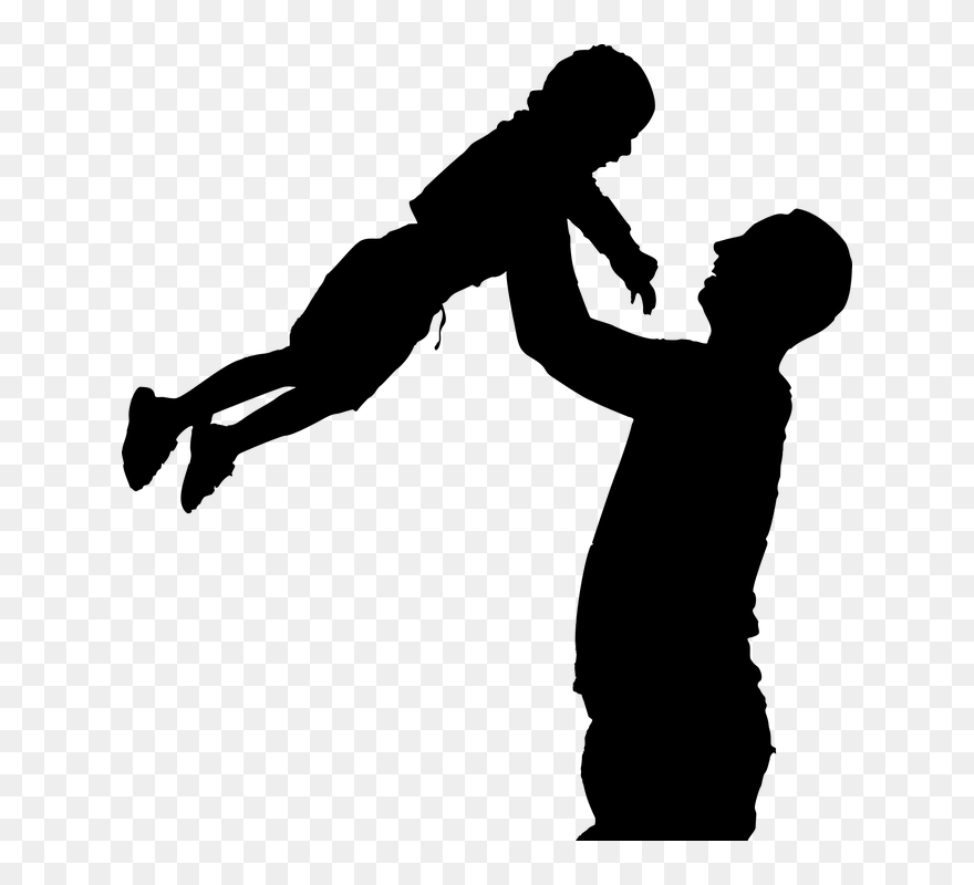Transparent Father And Son Png - Father And Child Silhouette Png Clipart