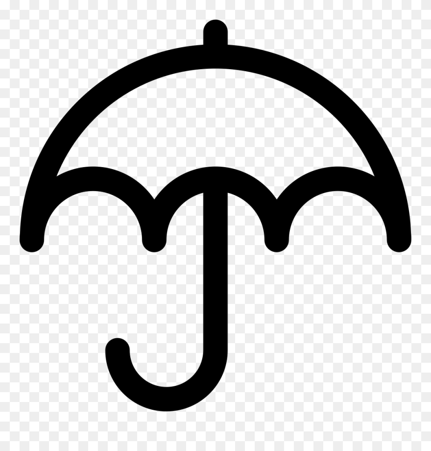 Umbrella - Clipart Outline Umbrella - Png Download