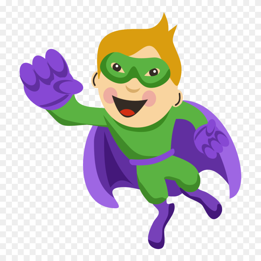 Transparent Superhero Clipart Png - Superhero Clipart Green And Purple