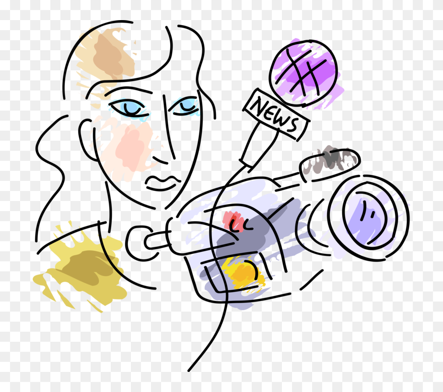 Vector Interview Reporter Clipart