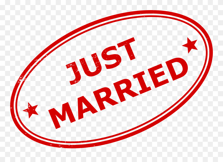 4 Just Married Stamp - Circle Clipart