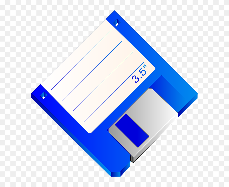Floppy, Icon, Drive, Disk, Blue, Cartoon, Disc, Disks - Floppy Disk Blue Png Clipart