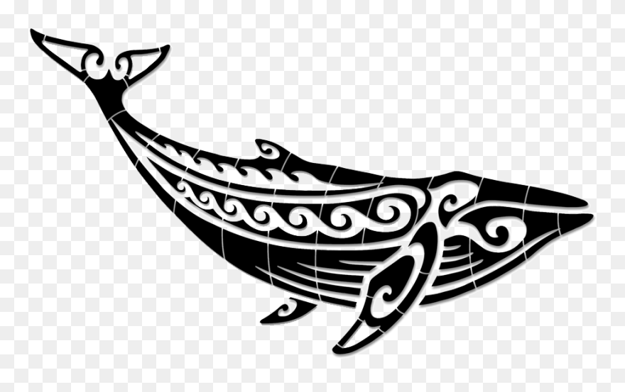 Tribal Whale Black - Tribal Whale Clipart