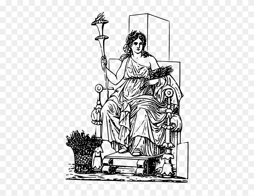 Vector Illustration Of Demeter - Demeter Greek Goddess Clipart