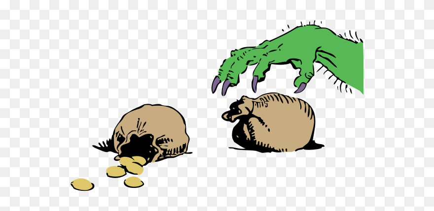 Greedy Hand - Greed Clipart Black And White - Png Download