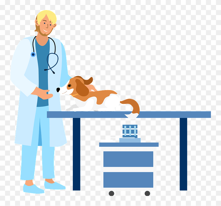Veterinary With A Dog Clipart - Png Download