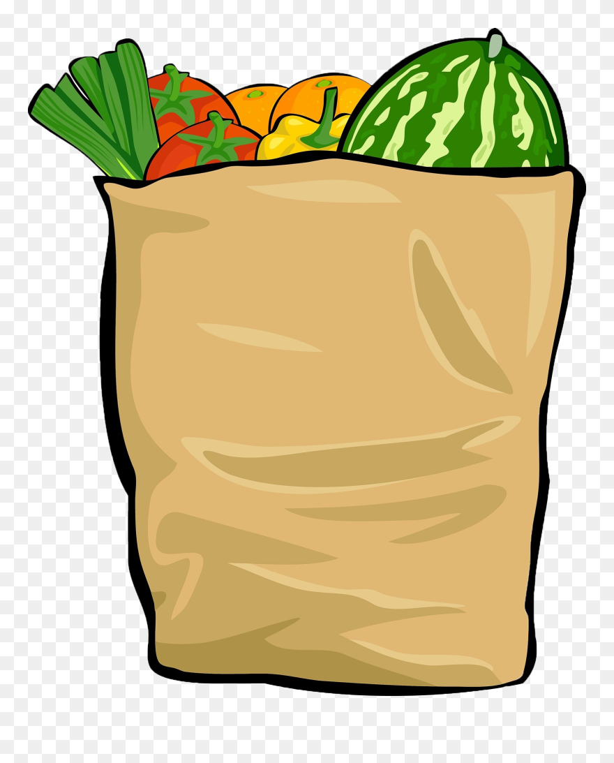 Bag Of Groceries Clip Art - Png Download