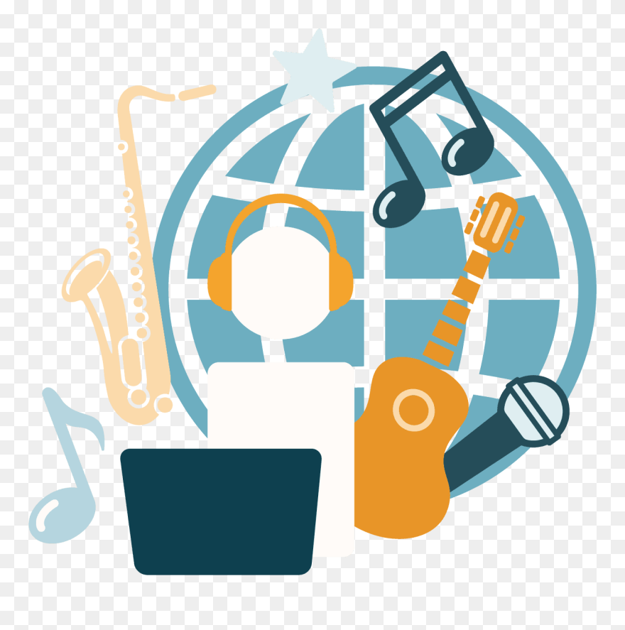 Student Learning Music Online - Learning Music Online Logo Clipart
