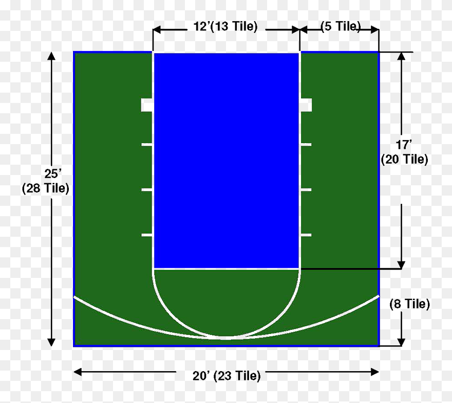 20"x25 - 20 X 25 Basketball Court Clipart