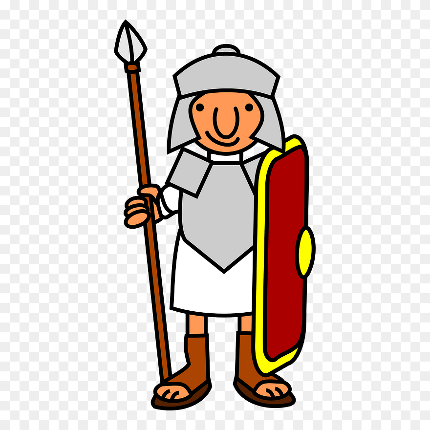 Warrior With A Spear Clipart - Roman Soldier Clip Art - Png Download