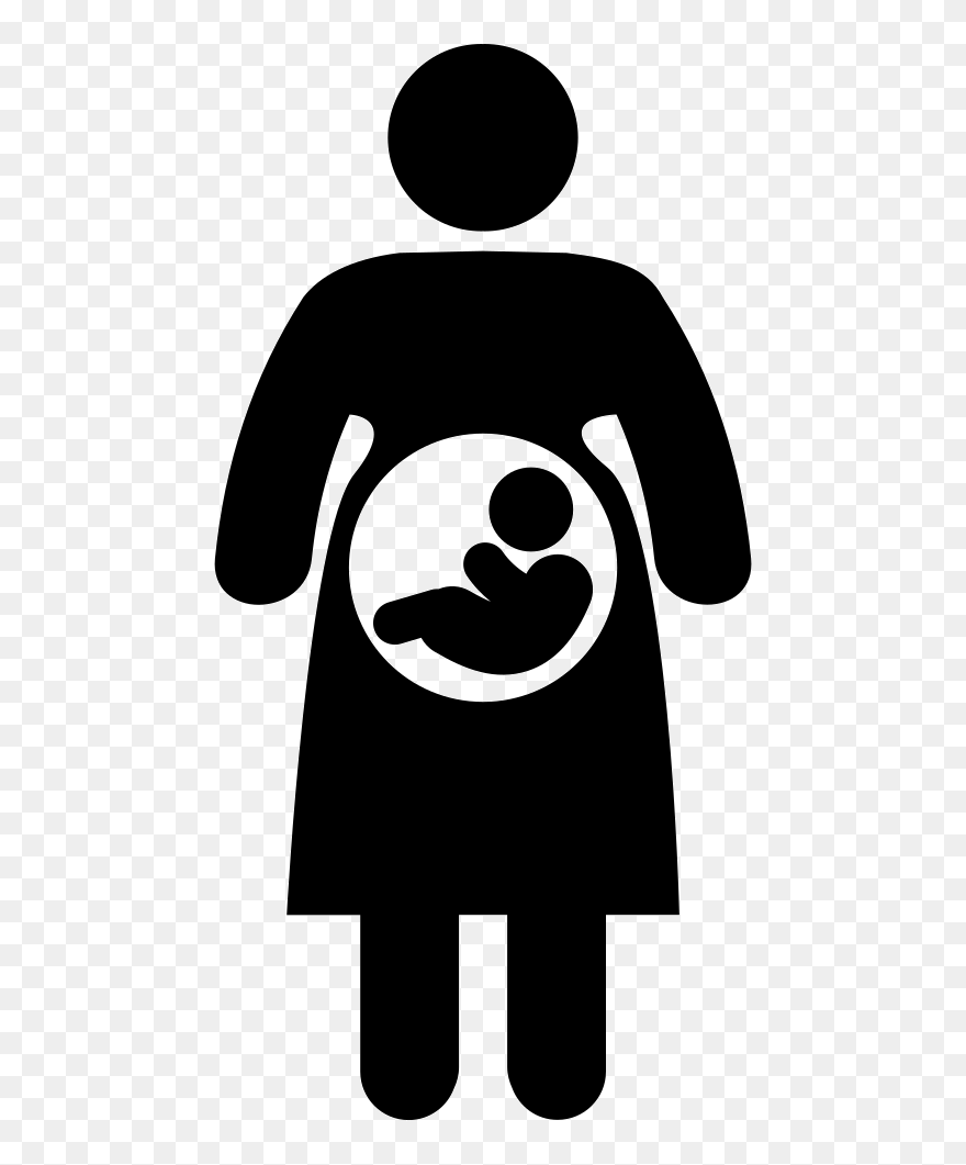 Pregnant Woman And Fetus - Silhouette Pregnant Woman Png Clipart