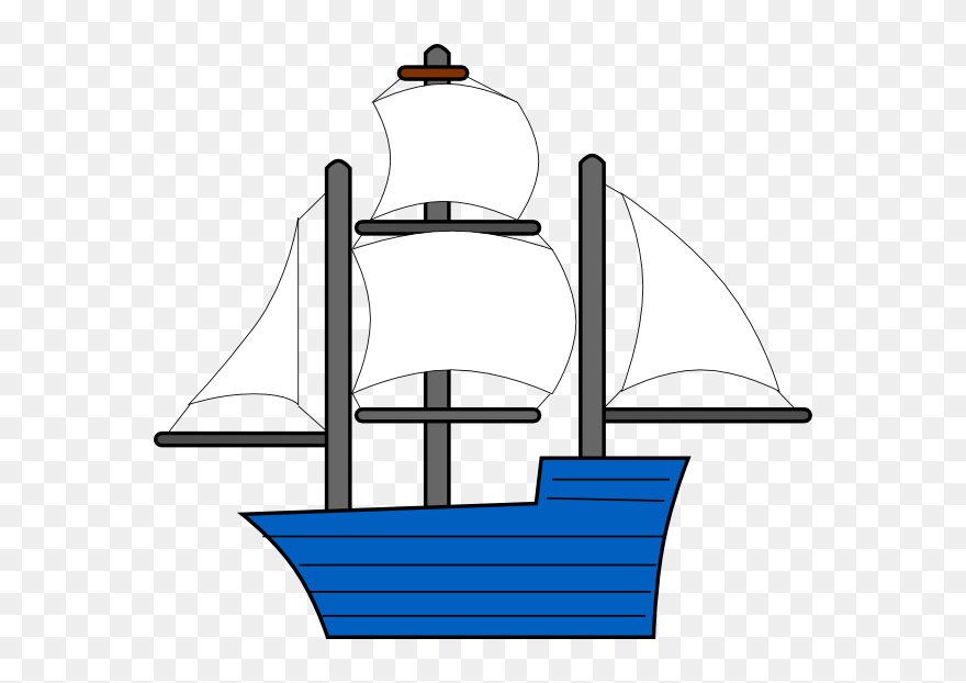 Pirate Ship Outline - Sailing Ship Clipart - Png Download