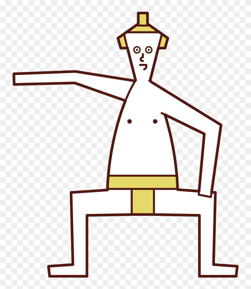 Illustration Of Sumo Wrestlers And Sumo Wrestlers - Cartoon Clipart