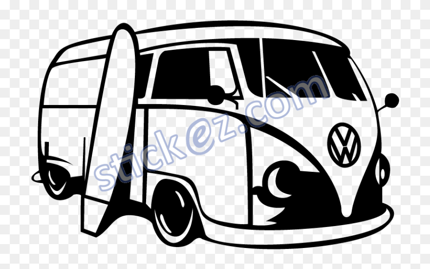 Volkswagen Type 2 Van Car - Dessin Van Volkswagen Simple Clipart
