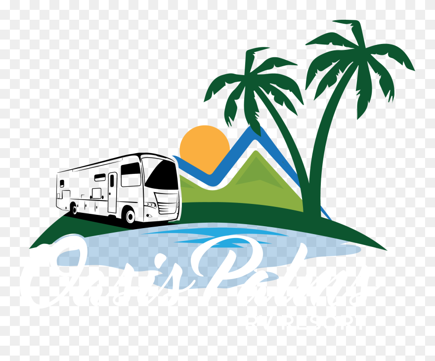 Bonfire Clipart Camper - Palm Tree - Png Download