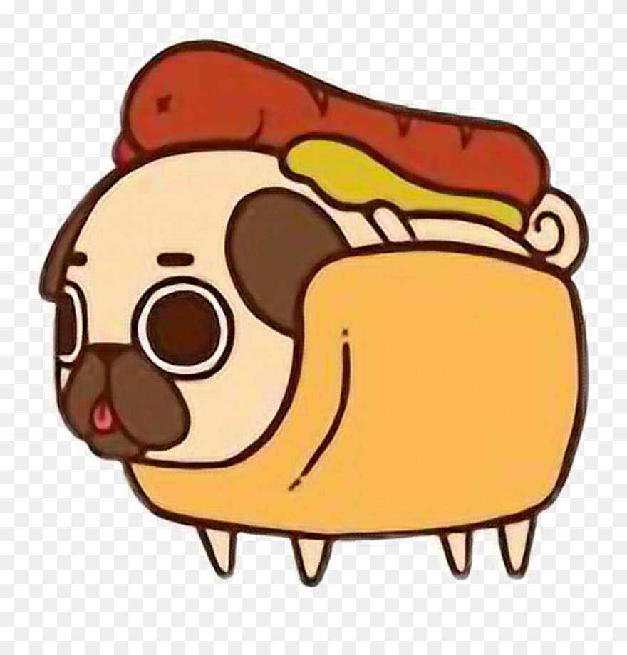 Cute Kawaii Pug Chibi Food Hotdogfreetoedit - Pug Kawaii Clipart