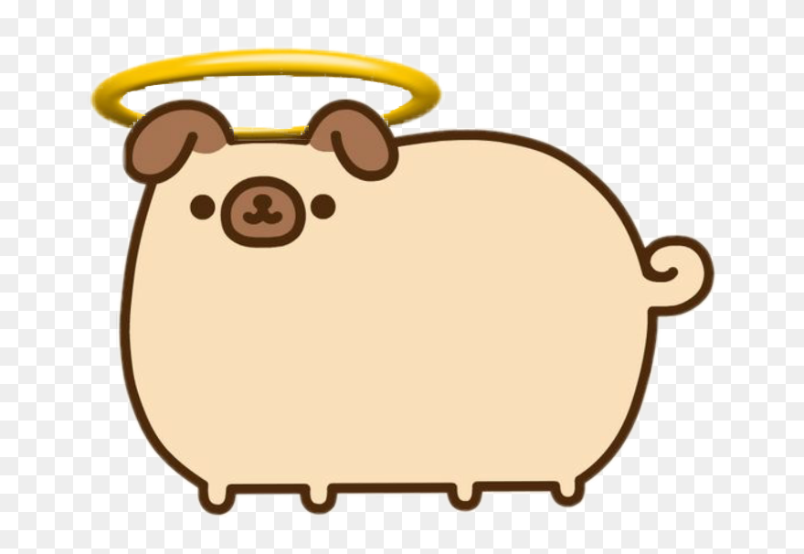 Pug
kawaii
auréola 
pusheen 
cute - Pugsheen The Dog Clipart