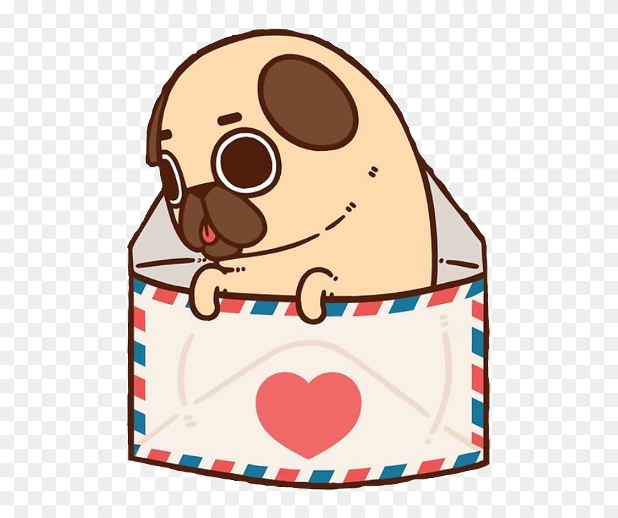#scpug #pug #mail #cute #dog #freetoedit - Puglie Pug Love Clipart