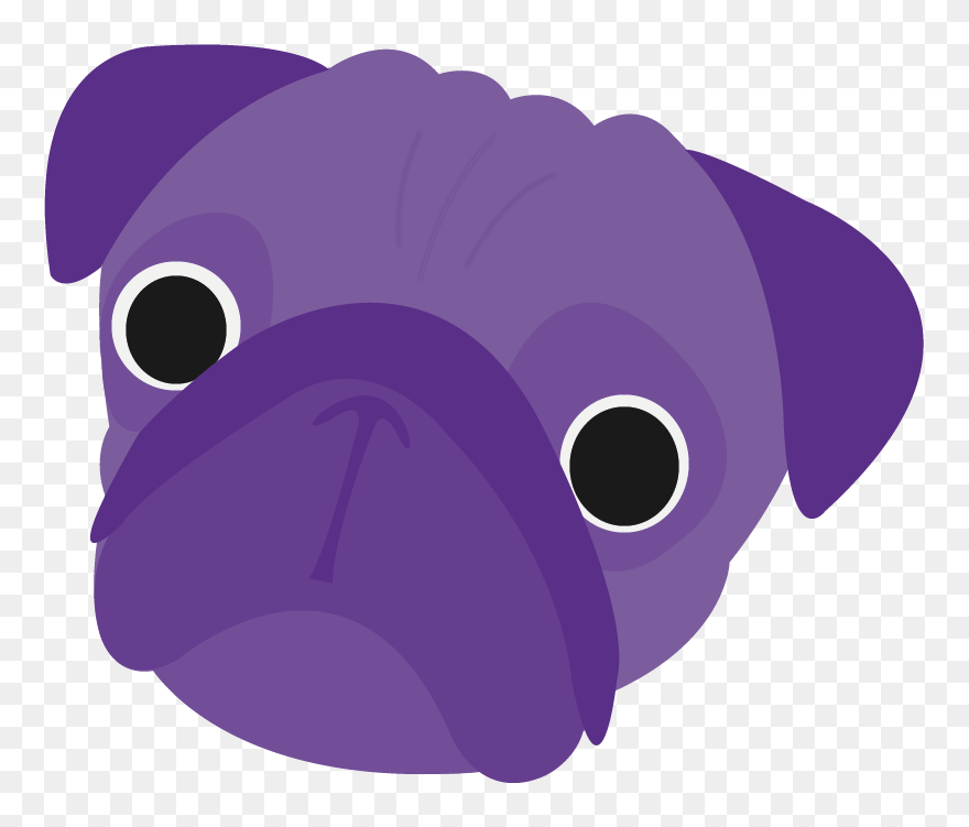 Purple Pug New Logo Clipart