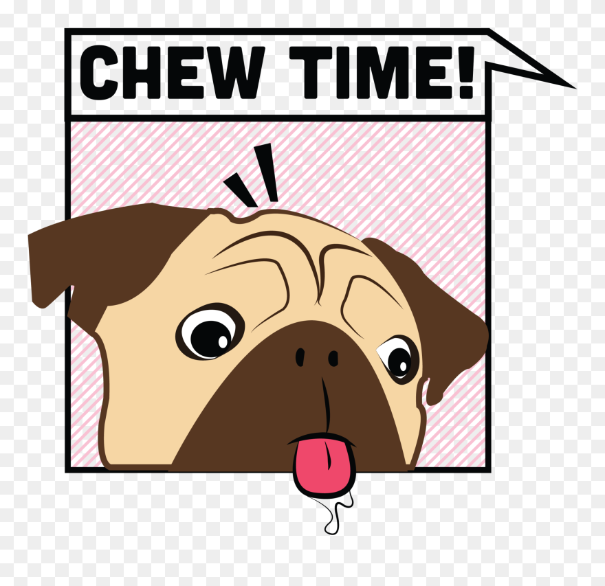 Pawprint Clipart Pug - Chew Time - Png Download