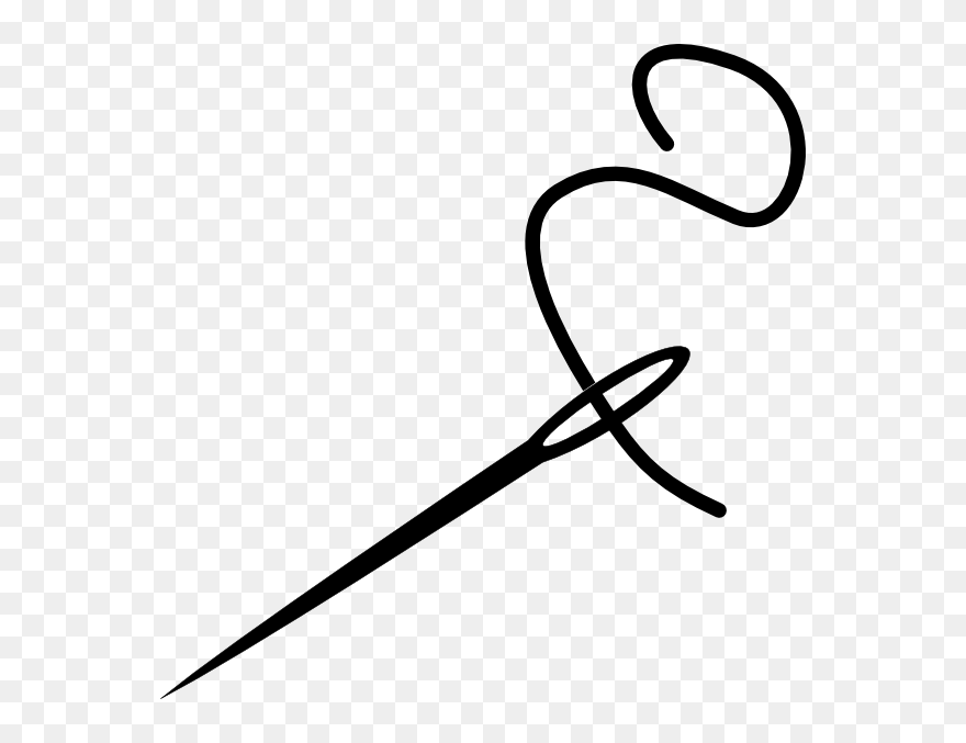 Simple Black Needle Clip Art At Clker - Clipart Sewing Needle Png Transparent Png