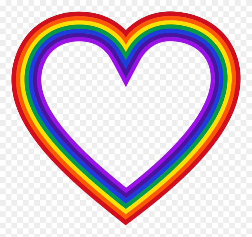 Free Rainbow Heart Clipart - Png Download