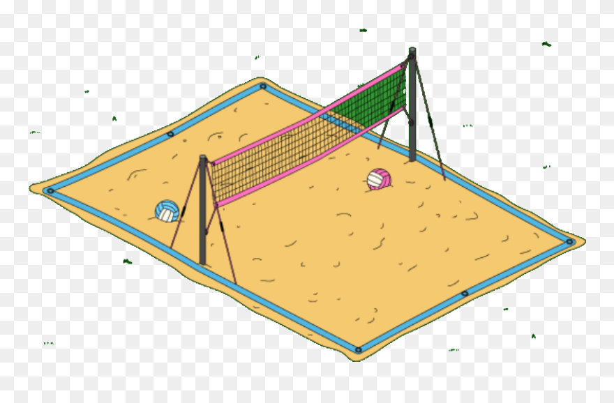 Sand Volleyball Court Clipart - Beach Volleyball Court Drawing - Png Download