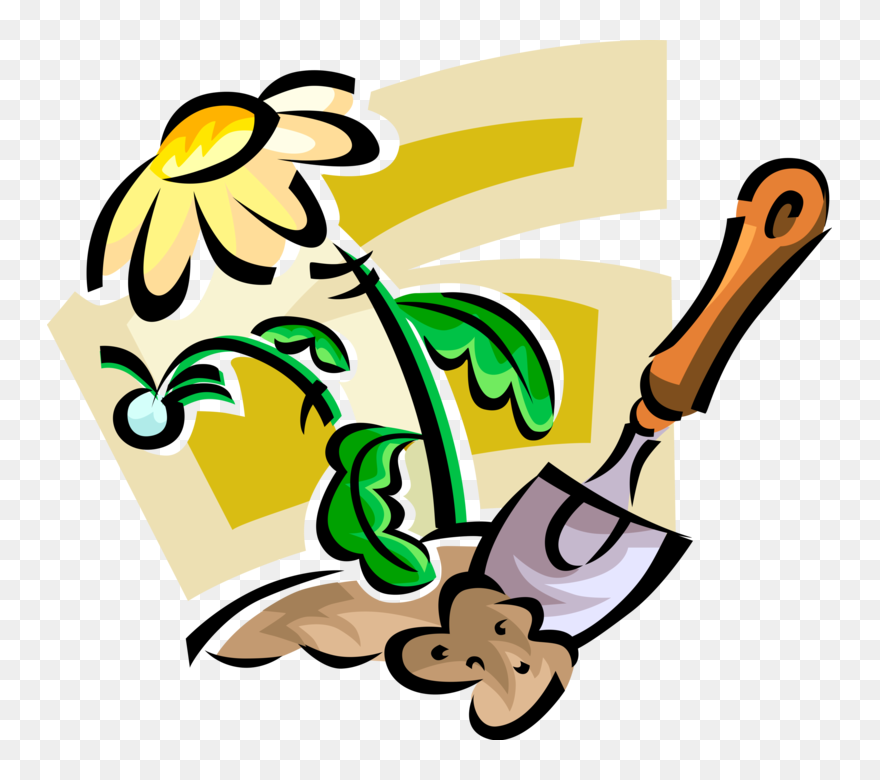 Transparent Spade Clipart - Pot And Trowel Clip Art - Png Download