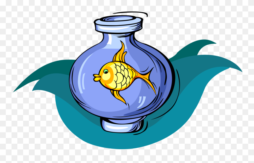 Fishbowl Clipart Goldfish Bowl - Goldfish Bowl Cartoon Png Transparent Png
