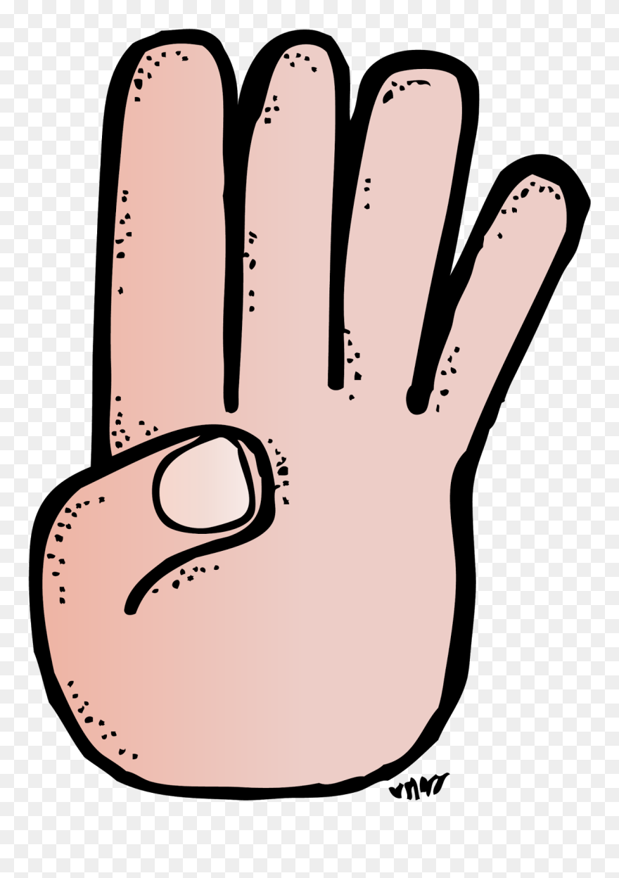 Transparent One Finger Clipart - 4 Fingers Clipart Png