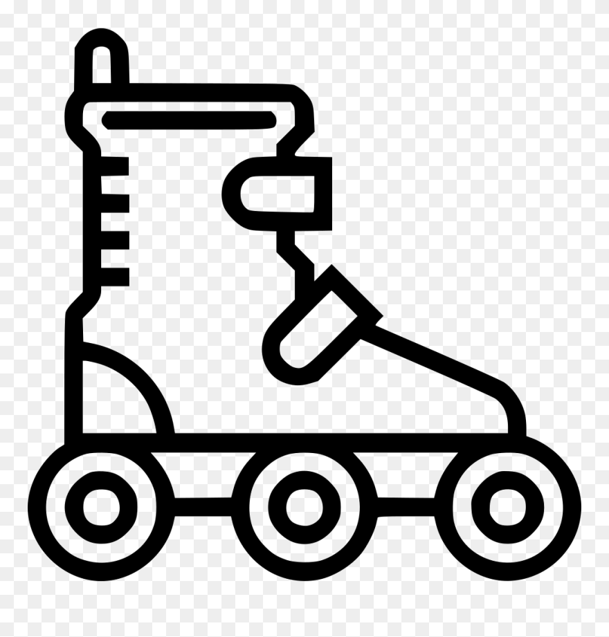 Roller Skates - Skates Clipart Black And White Outline - Png Download