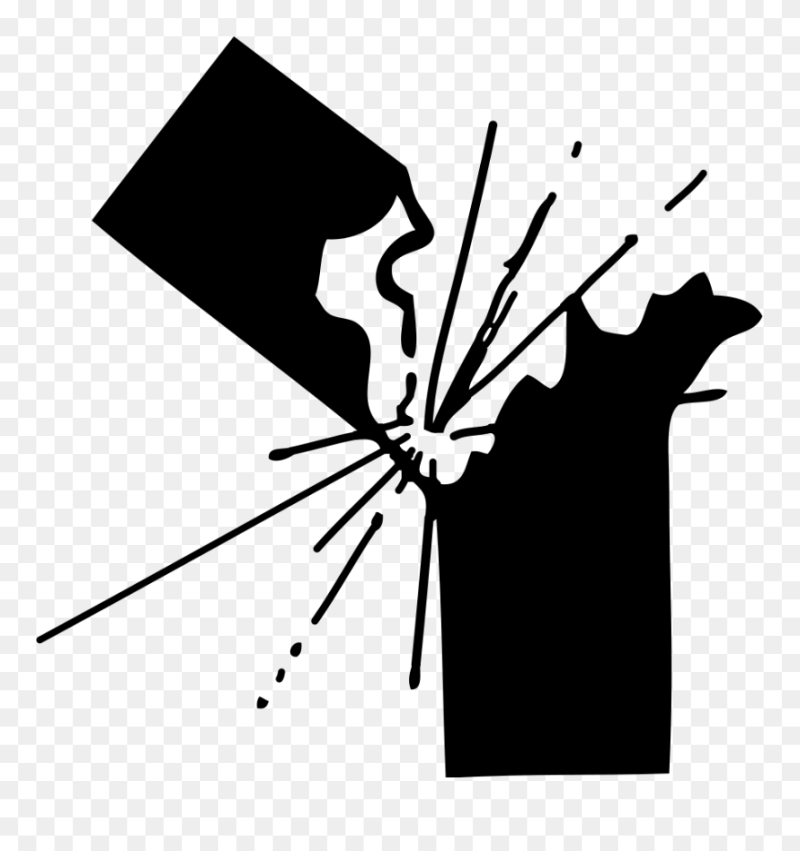 Fireworks Silhouette Clip Art - Exploded Firework Drawing - Png Download