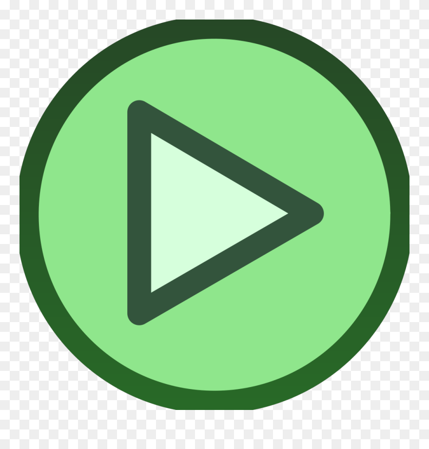 Green Plain Play Button Icon Svg Clip Arts - Traffic Sign - Png Download